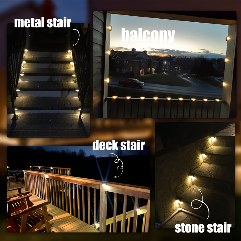 Solar Deck Lights Outdoor Solar Step Lights Waterproof Led Temu Australia