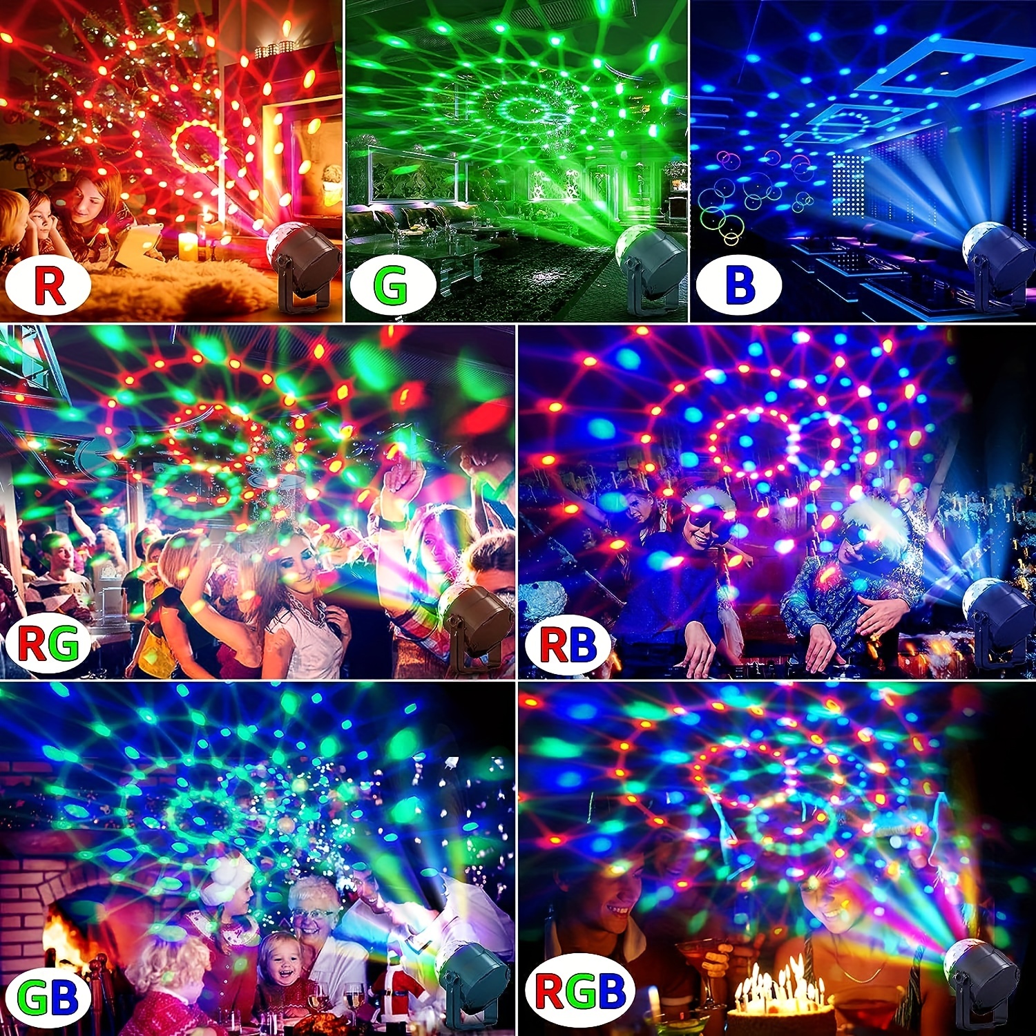 Disco Ball Party Lights Sound Activated Strobe Light Usb - Temu