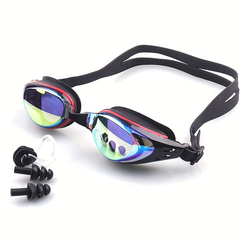 

Colorful Electroplating Anti-uv Swimming Goggles For Women With Silicone Nose Clip And Earplugs - Protect Your Eyes And Ears While Swimming
