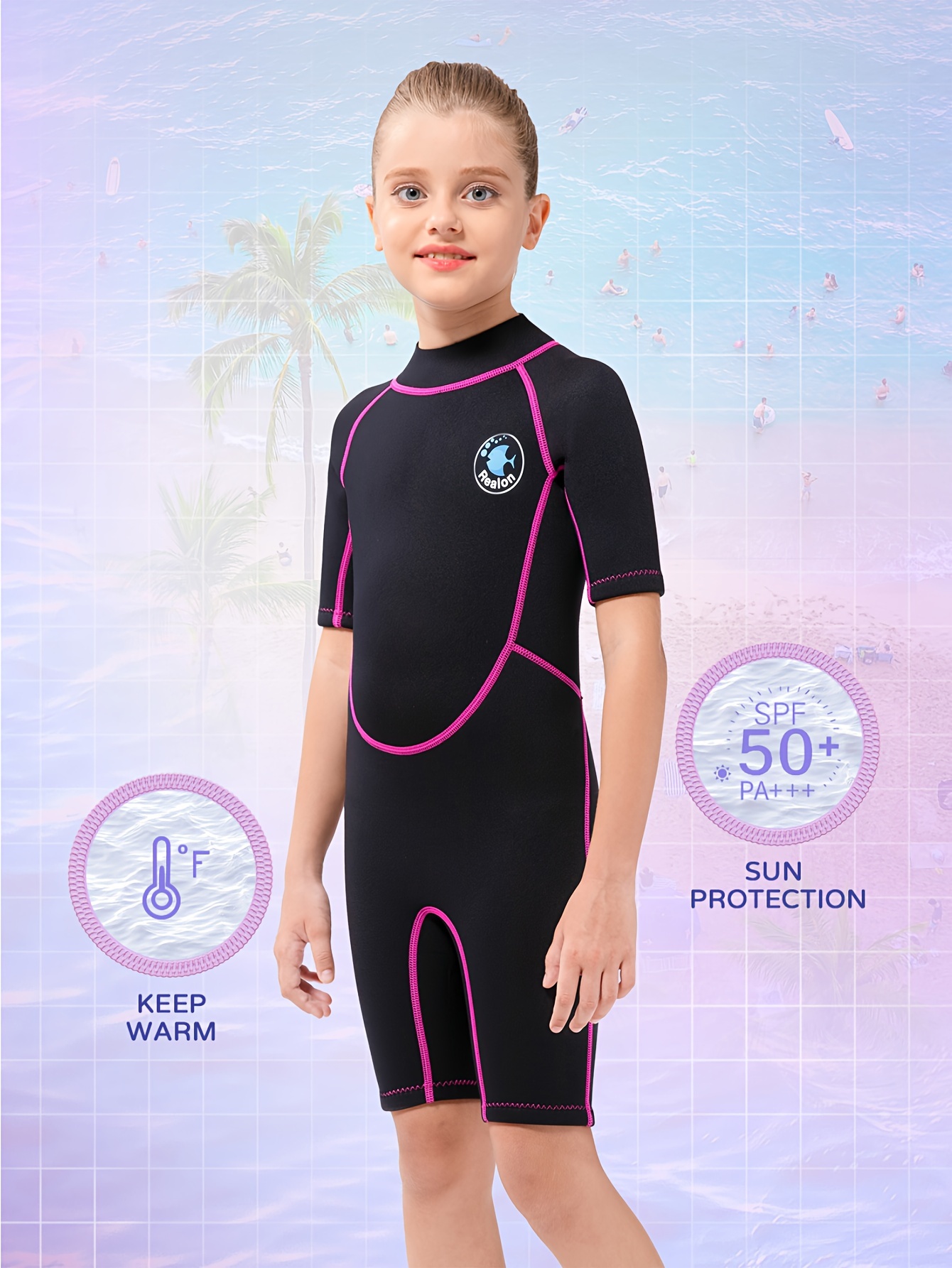 REALON Wetsuit Top Men 2mm Neoprene Womens Kids Jacket Long