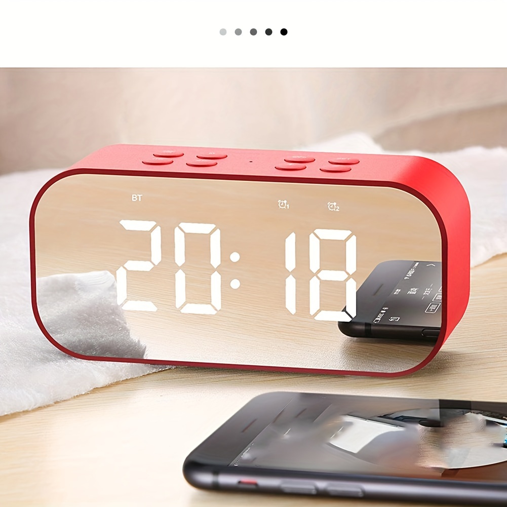 Altavoz Bluetooth Reloj Despertador Digital Led Reproductor Musica  Inalambrico