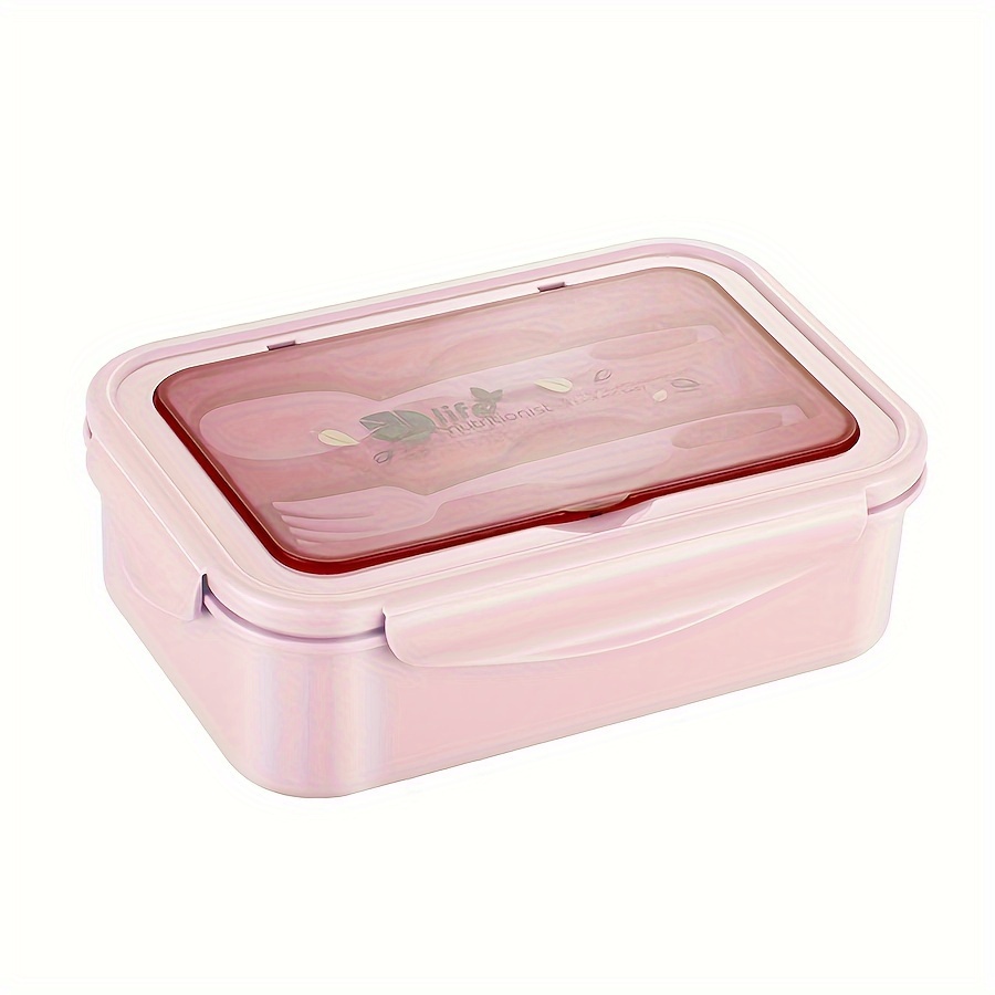 Multiple Colors Portable Bento Box With Lid Spoon And Fork - Temu