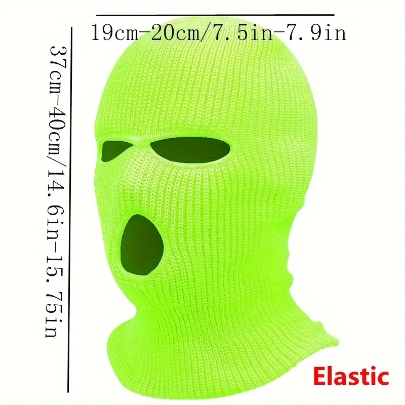 winter warm head cover 3 hole knitting ski mask cold proof riding full face mask details 0