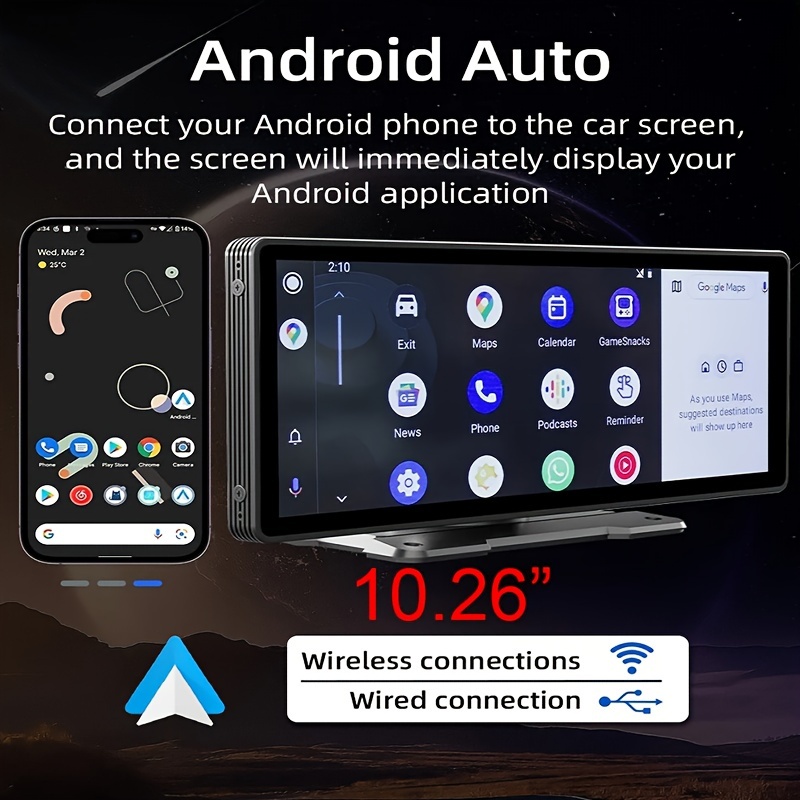 Pantalla Coche Universal Android Auto & Carplay 10,25 pulgadas