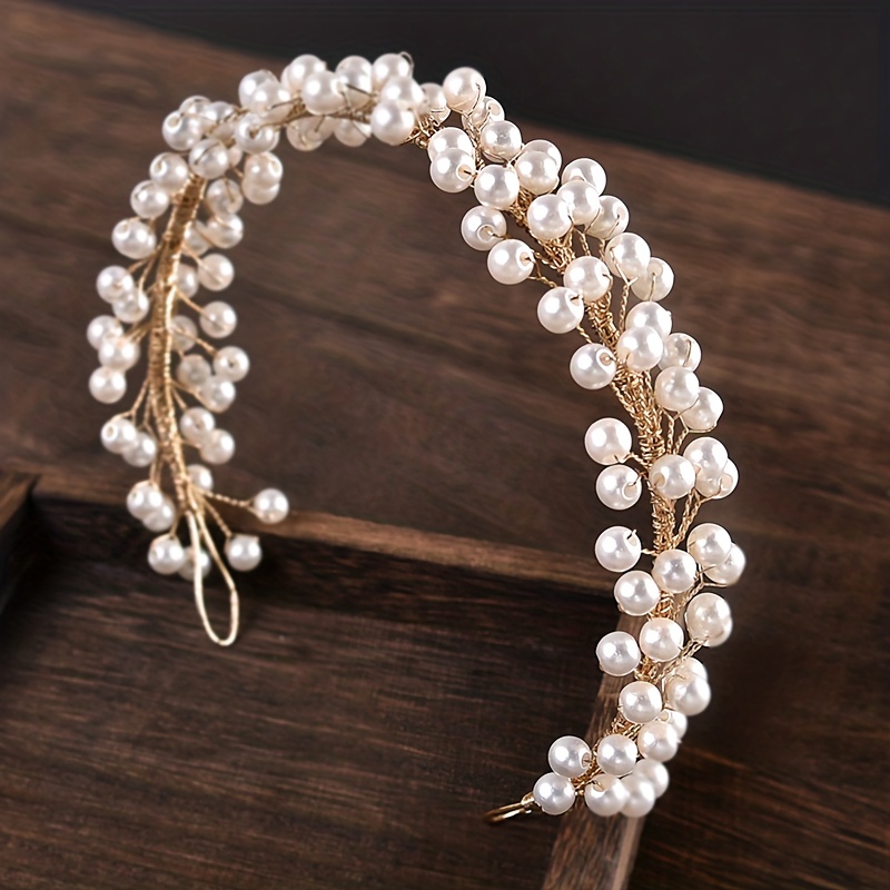 

Luxury Hair Styling Headbands Hair Jewelry Faux Pearl Crystal Bride Tiaras Headpiece Wedding Bridal Hair Accessories