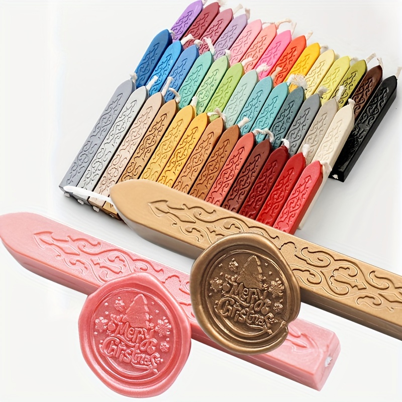 Sealing Wax Sticks, Yoption 10 Pcs Seal Wax Sticks with Wicks Multi-Color  Seal Wax for Wax Seal Stamp (Mix Color)
