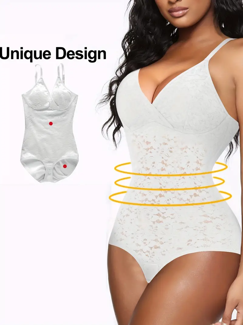 Women Sexy Lace Shapewear Built-in Bra Tummy Tucking Bodysuits Open Crotch  Adjustable Straps Body Shaper Casual, A, Small : : Clothing, Shoes  & Accessories