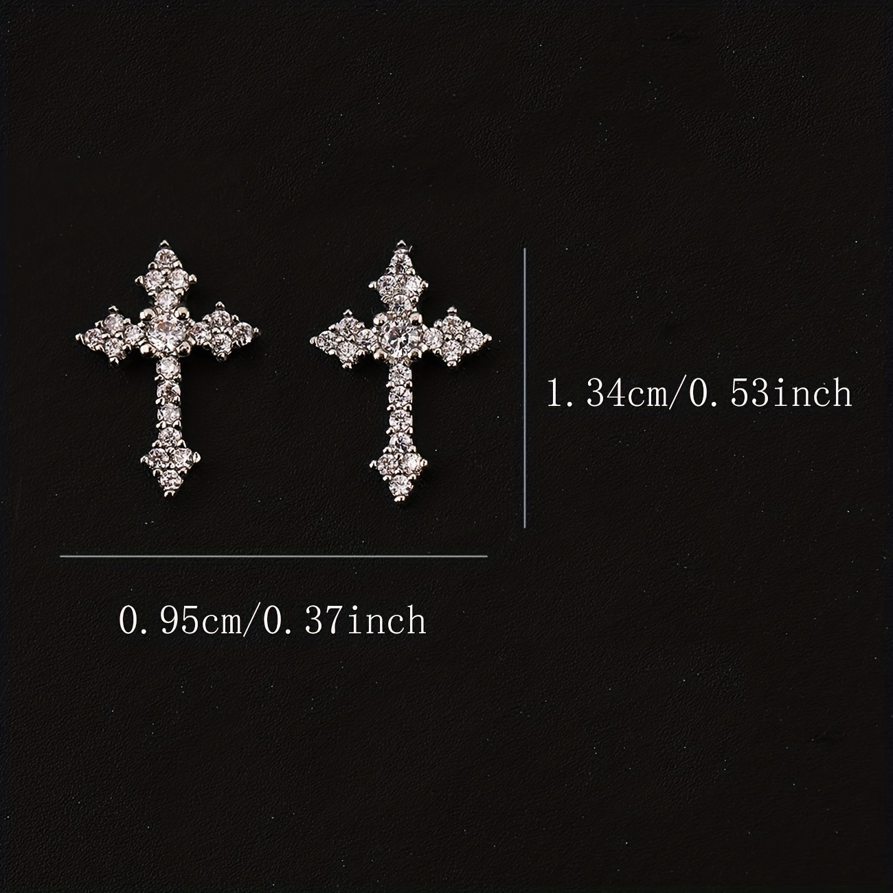 3D Cross Nail Charms Pearl Rhinestone Nail Decor