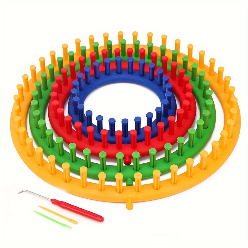 Unbranded Knitting Round Loom Kit - 4 Circle Looms with Hook and Plastic  Needle