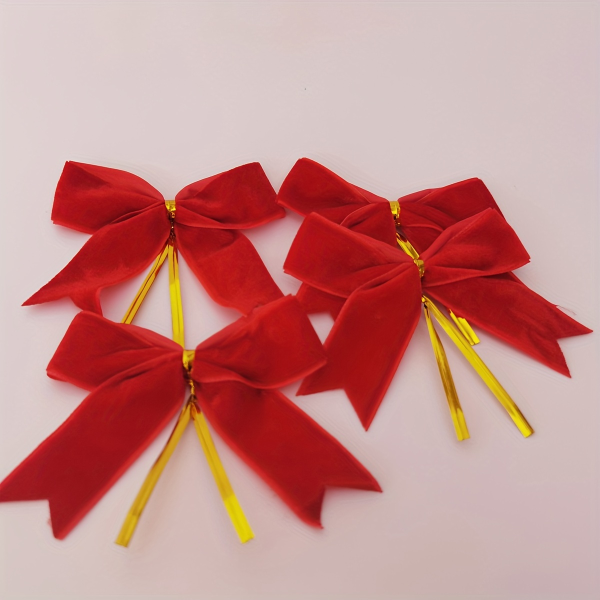 Christmas Red Velvet Twist Tie Bows For Christmas Gift - Temu