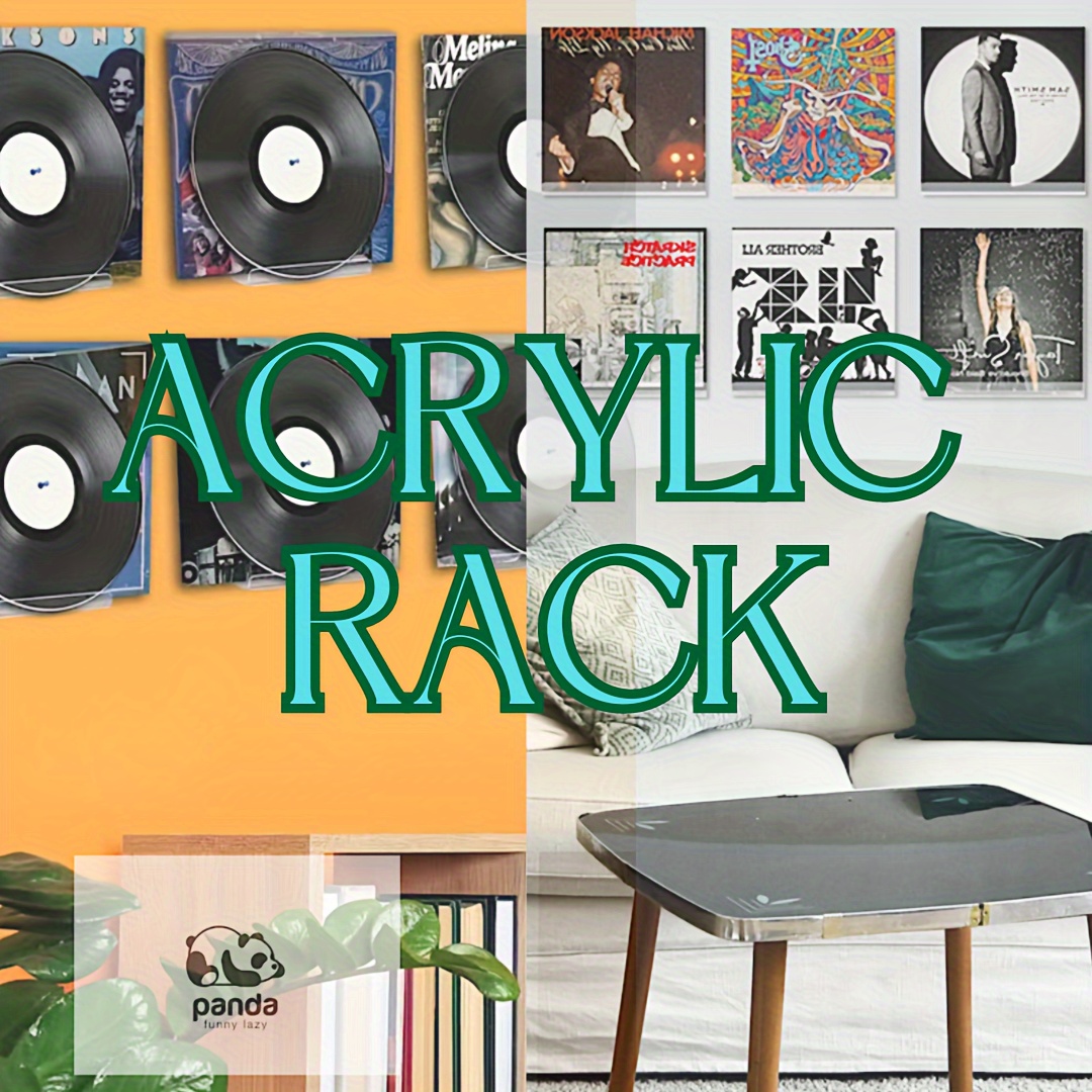 Acrylic Record Shelf 6PCS Invisible Clear Wall Mount Vinyl Holder