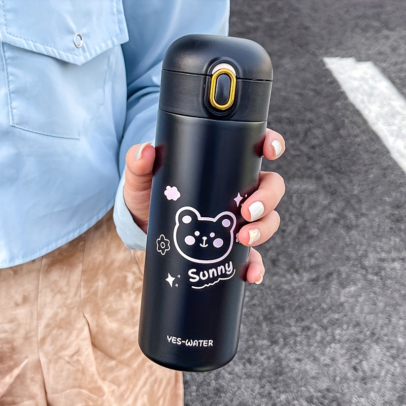 1pc 420ml Stainless Steel Vacuum Insulated Water Bottle With Cute