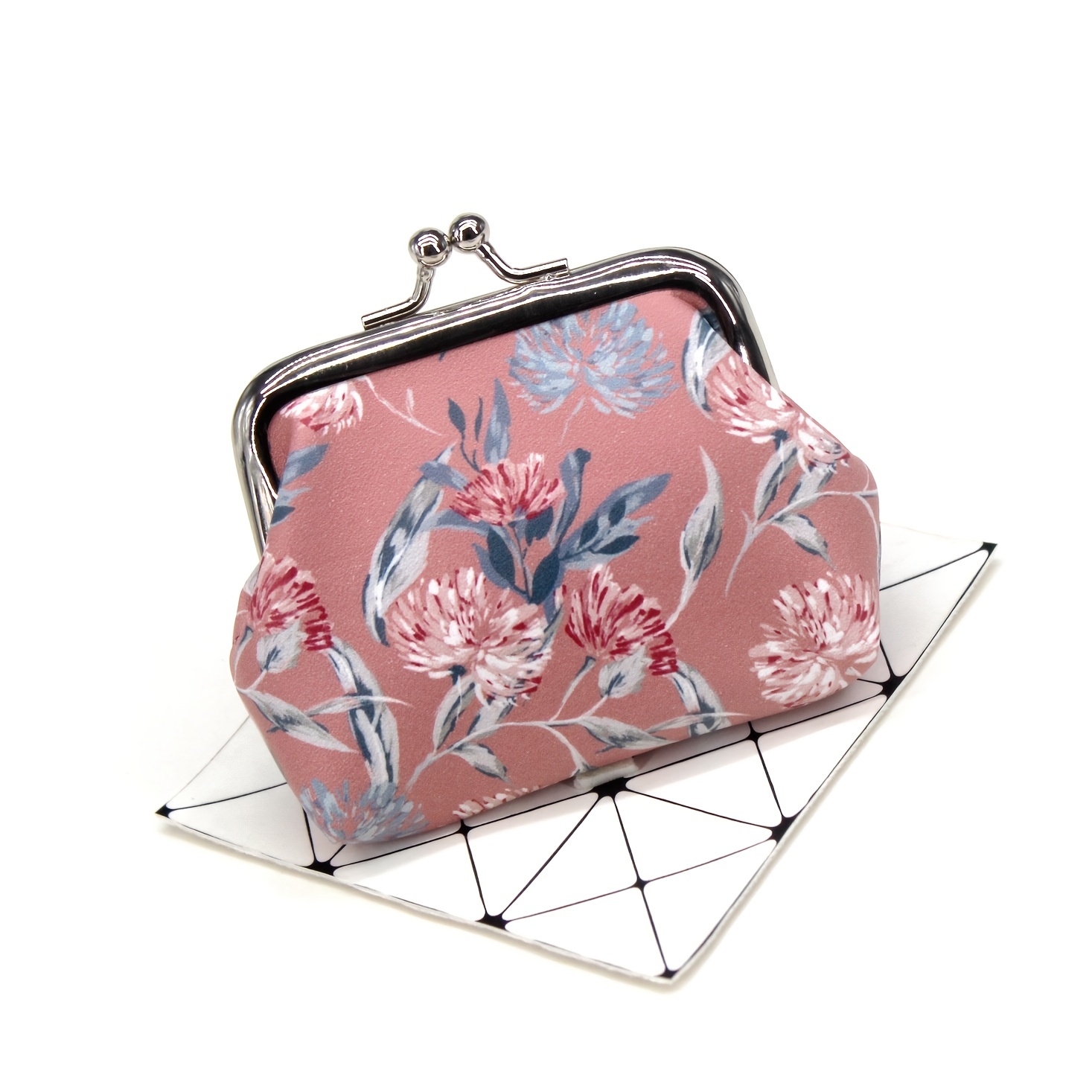 Vintage Flower Print Coin Purse, Kiss-lock Clutch Wallet, Versatile Storage  Purse - Temu