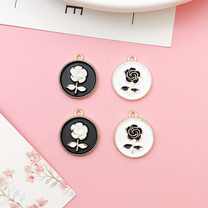 10pcs Alloy Enamel Flower Charms, Golden Plated Connectors, For Jewelry  Making Bracelet Findings Accessories DIY Handmade Craft