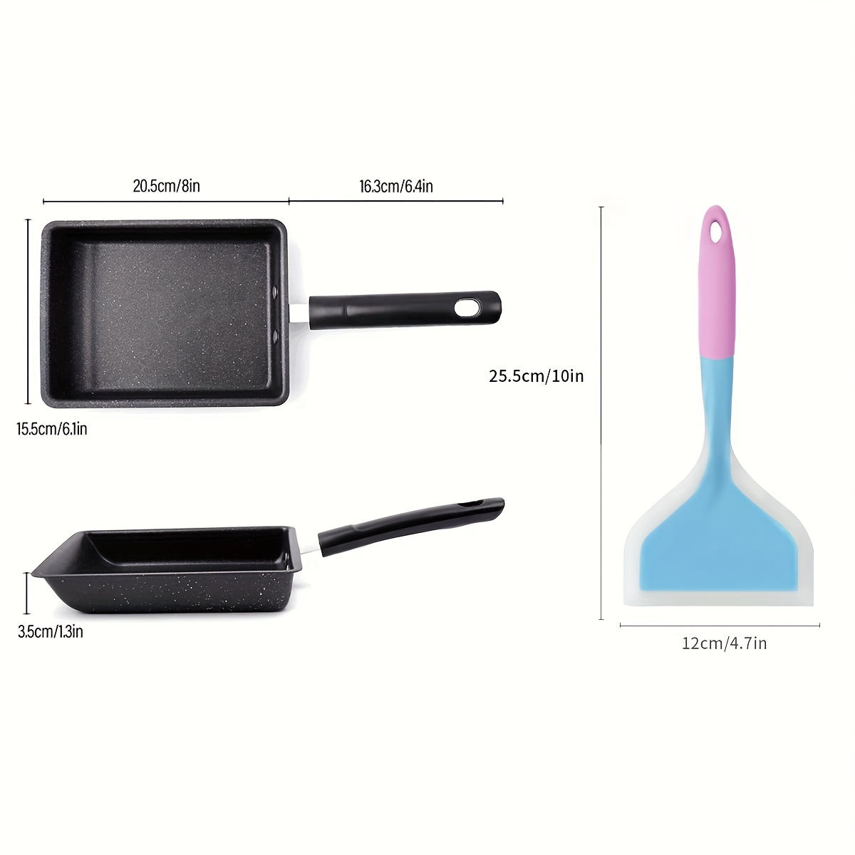 Fry Pan: 12cm One Egg Pan and Spatula, Non Stick