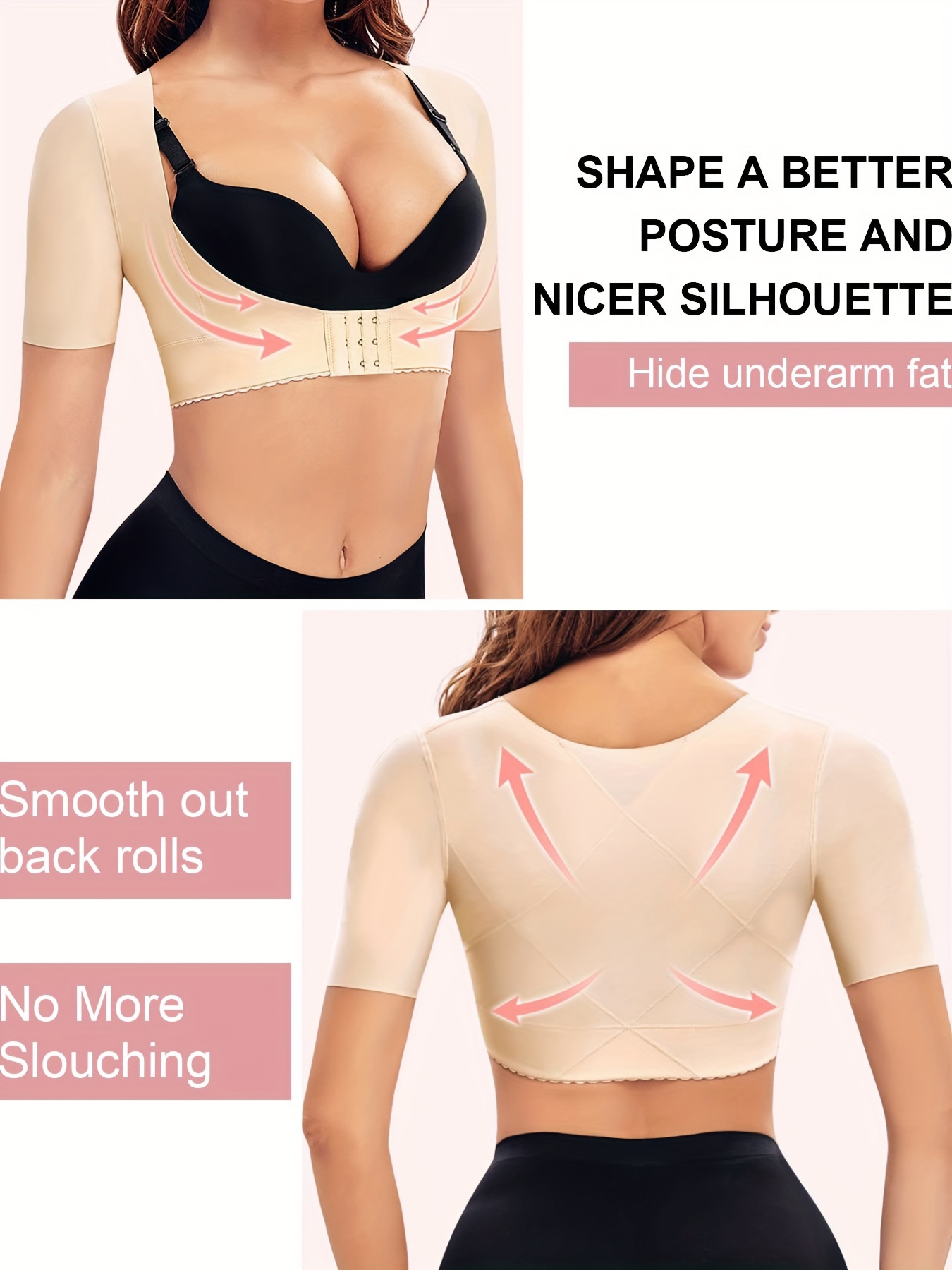 Upper Arm Shaper Post Surgical Slimmer Compression Sleeves Posture  Corrector Tops Shapewear for Wome
