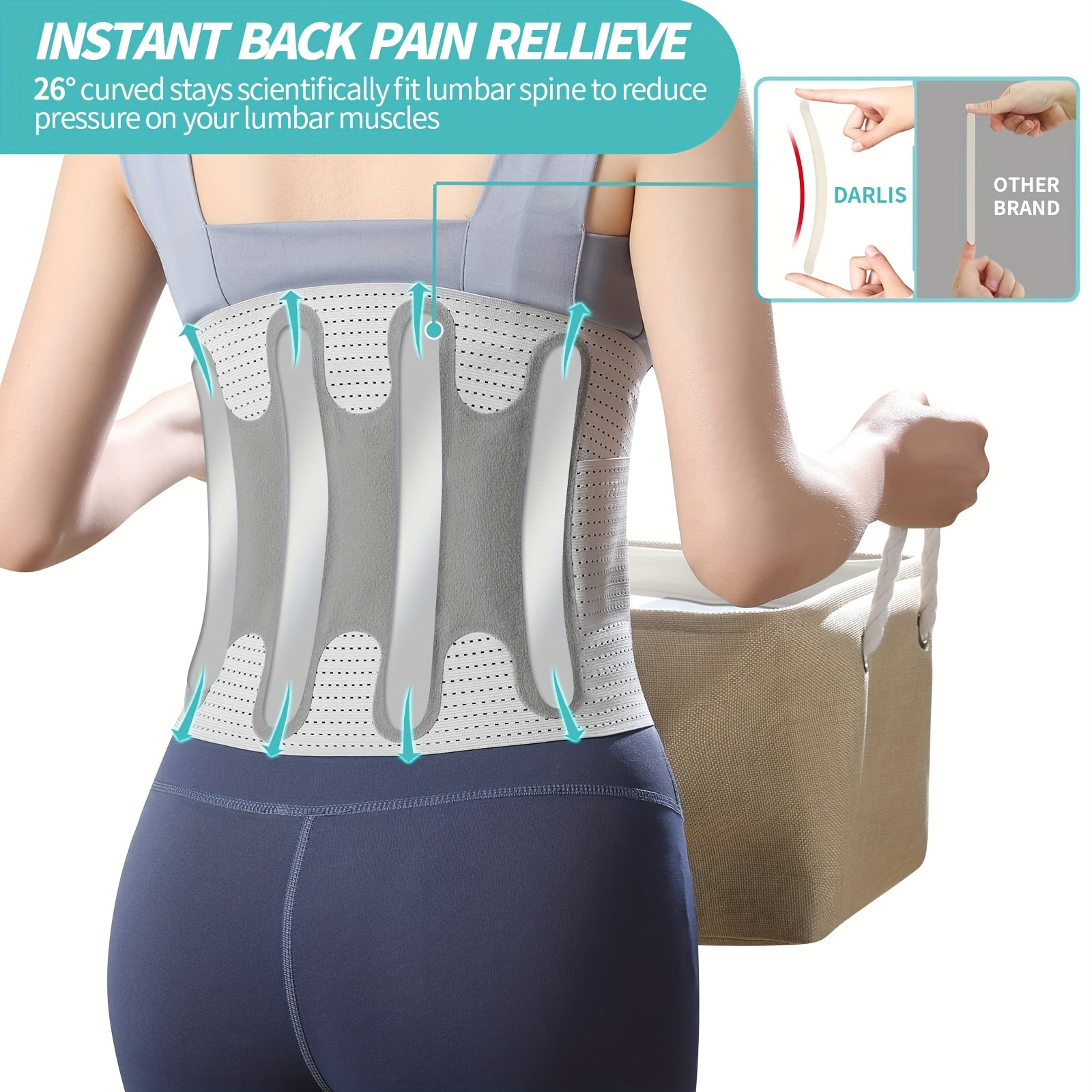 Adjustable Lower Back & Spine Pain Corset Brace for Lumbar Support