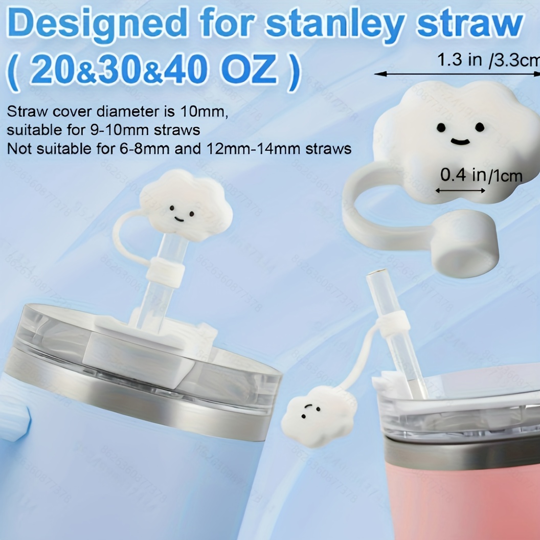  Clear Straw Covers with Straws for Stanley Tumbler