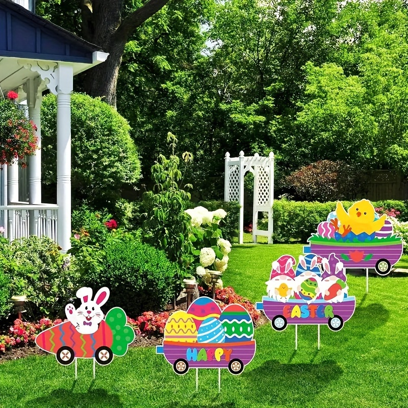 4pz Segni Pasqua Giardino Picchetti Decorazioni Giardino - Temu Italy