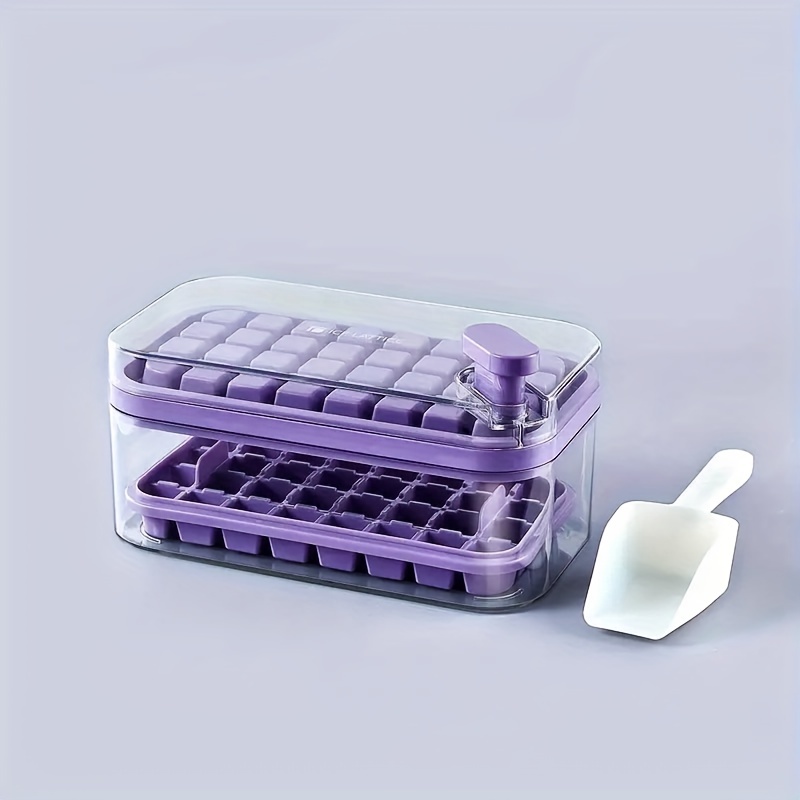 Household Multi-grid Ice Cube Mold Ice Box, Food Grade Storage Box, 4-layer  Large Capacity With Lid And Fresh-keeping Box, Ice Making Freezer With  Acrylic Ice Shovel, Transparent Food Shovel - Temu