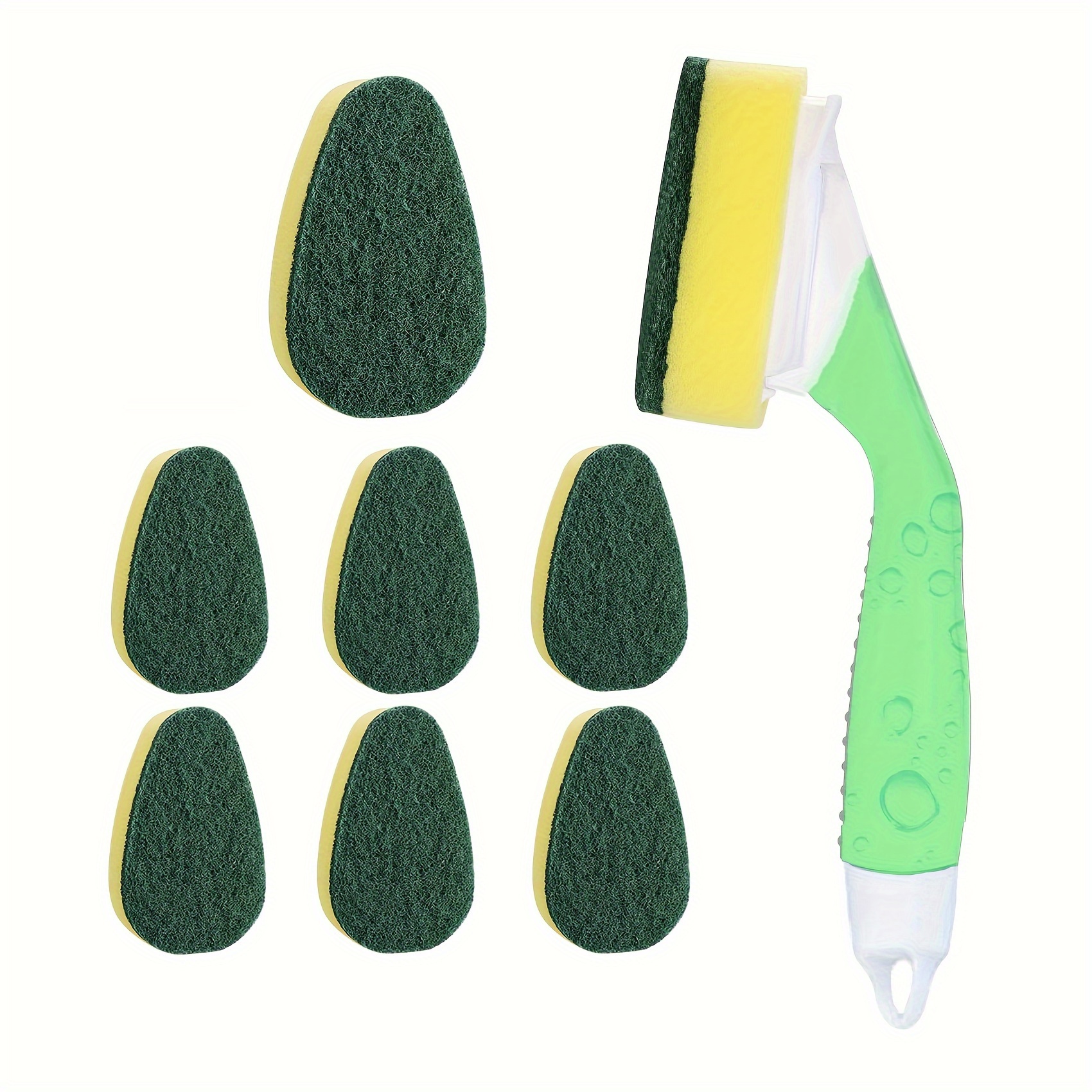 Wand Sponge With Handle Kitchen Scrubber Brush Dish Brush Refills