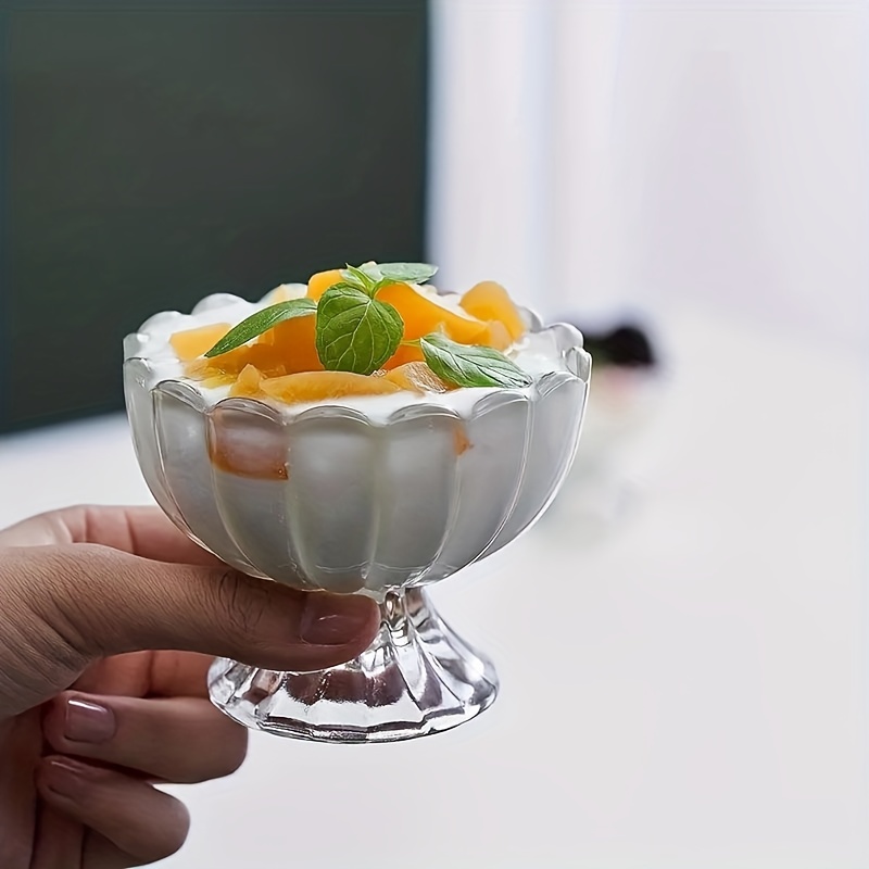 Glass Ice Cream Bowl Glass Dessert Cups Lead free Footed - Temu