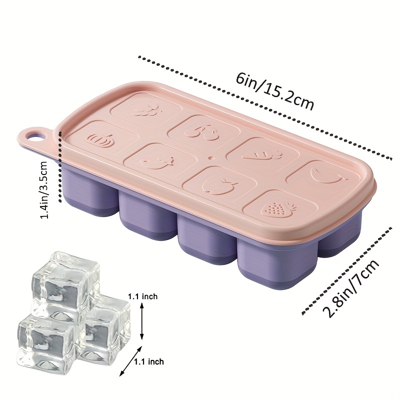 8 cube Silicone Mini Ice Cube Trays With Lid Perfect For - Temu