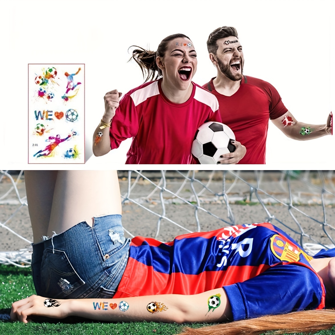 142pcs Tatuajes Fútbol Tatuajes Balón Fútbol Niños Niños - Temu Chile