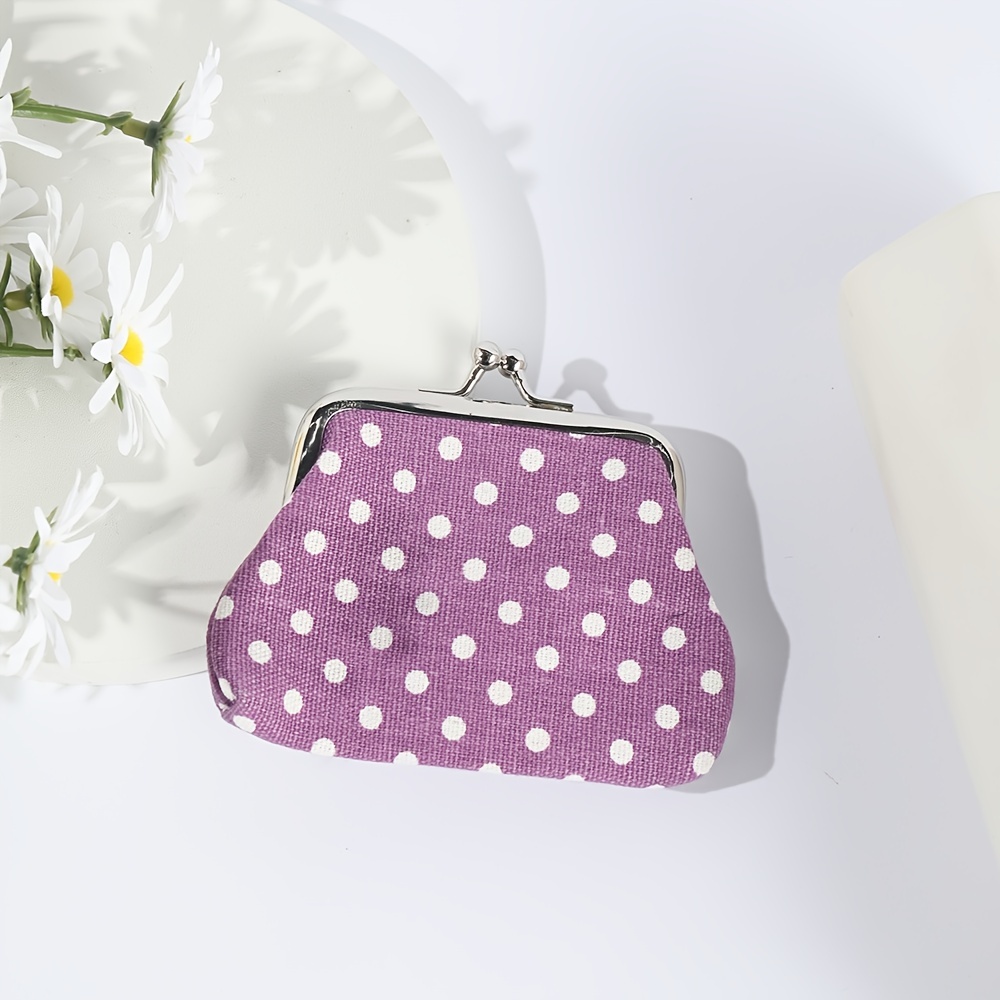Floral Pattern Long Wallet, Canvas Card Holder Women's Fashion Kiss Lock  Storage Bag For Keys & Lipstick - Temu