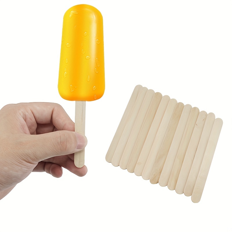 50pcs Colorful Ice Cream HandiCraft Wooden Popsicle Stick Original Timber  Sticks