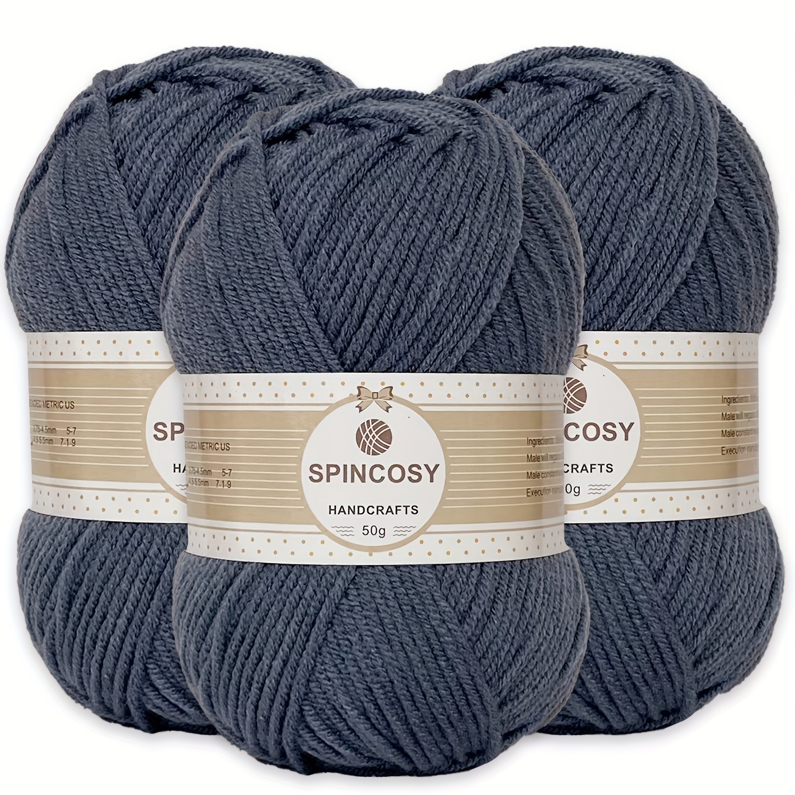 2 Skeins Soft Crochet Yarn, 100g 280 Yards Assorted Colors 4ply Acrylic  Yarn,Yarn for Crochet & Hand Knitting by spincosy (Blue)