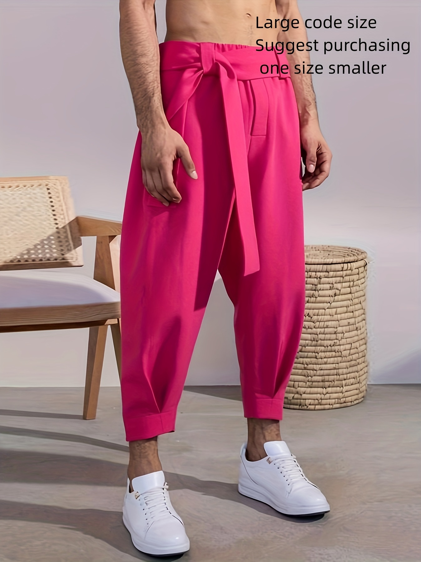Mens Spring Summer Pants Casual Versatile Painted Loose Plus Size Pants  Fashion