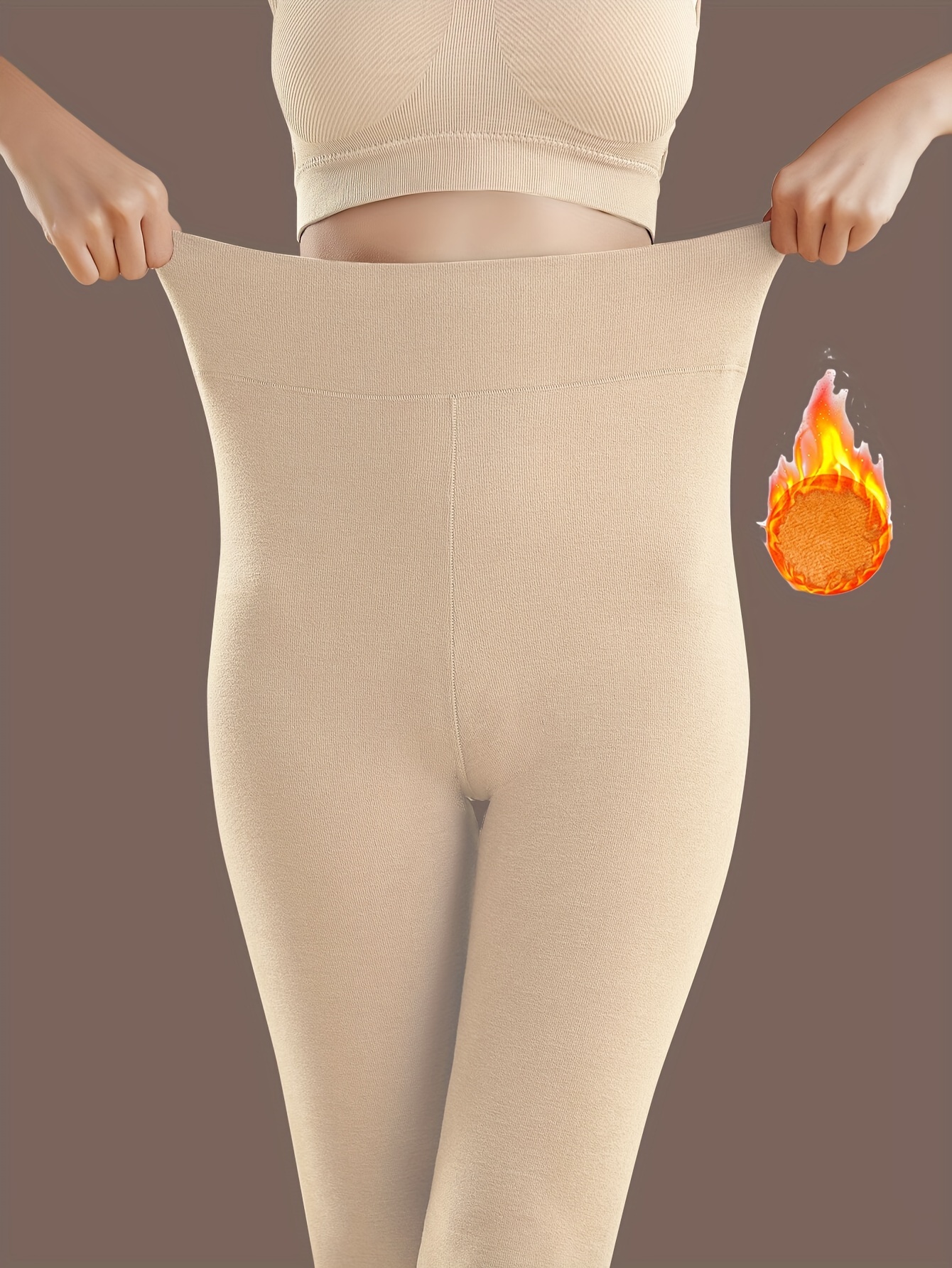 Solid Thermal Pants Soft Comfy Slim Elastic Tights Winter - Temu Canada