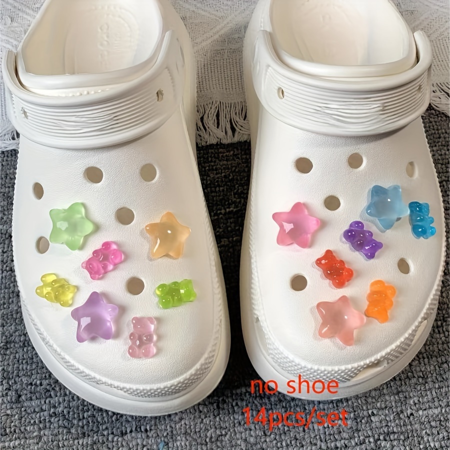 20pcs Gummy Bear For Croc Accessories Shoe Jewelry Decoration Multi Color  Glow