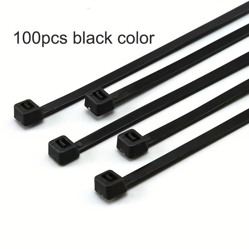 Bridas Para Cables De Nailon Negro De 100 Uds., Bridas Para Cables  Autoblocantes De Plástico, Bridas De Fácil Extracción Con Hebilla A Presión  Fuerte - Temu