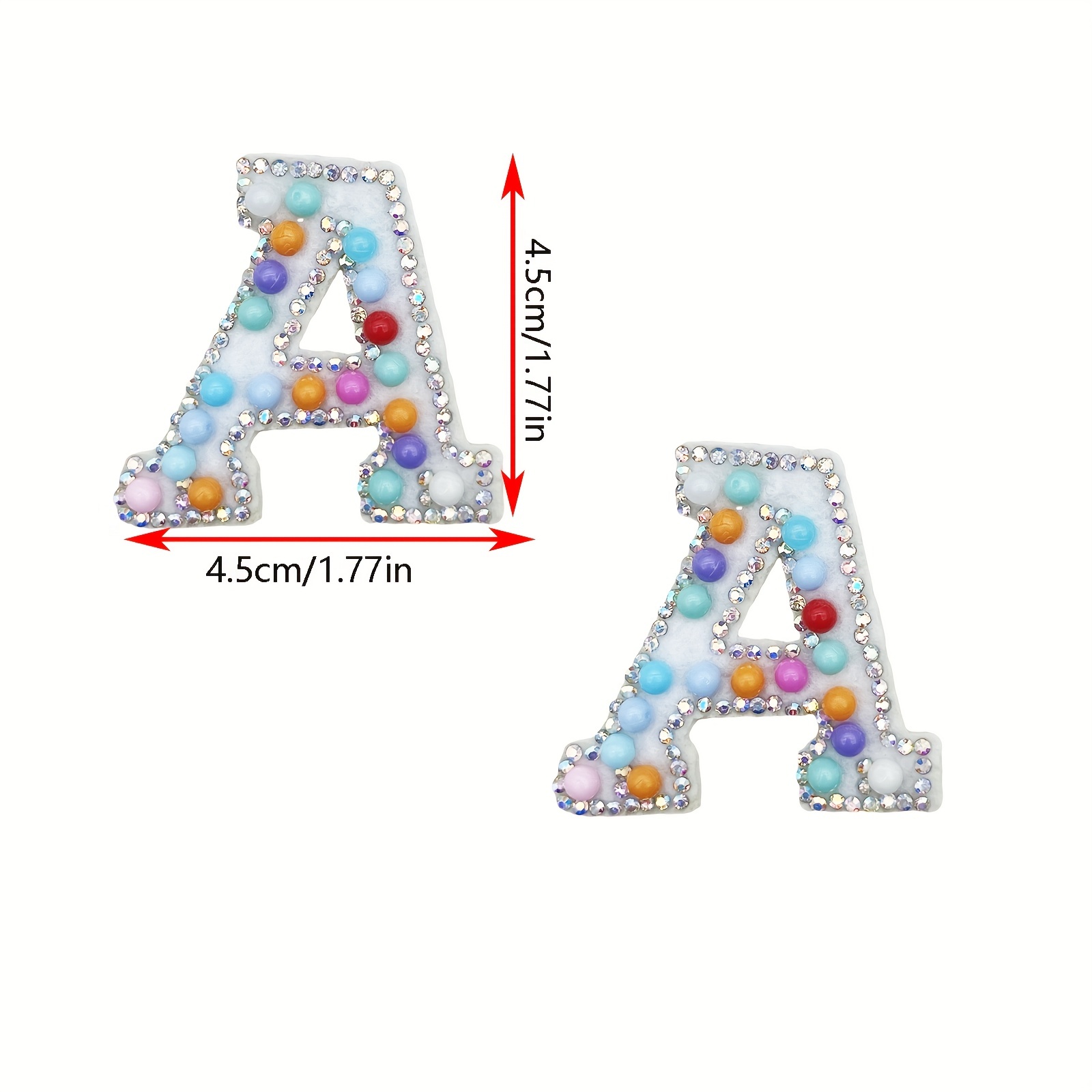 Iron Letter Pearl Colorful Rhinestone Patches A z Sparkling - Temu