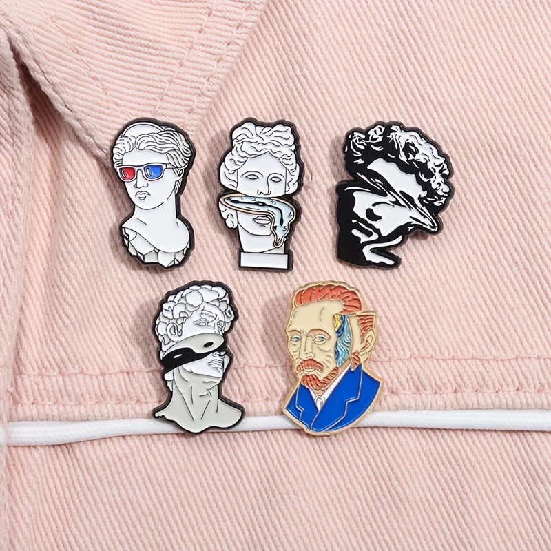 Sculpture Brooch Classical Paint Badge for Clothing