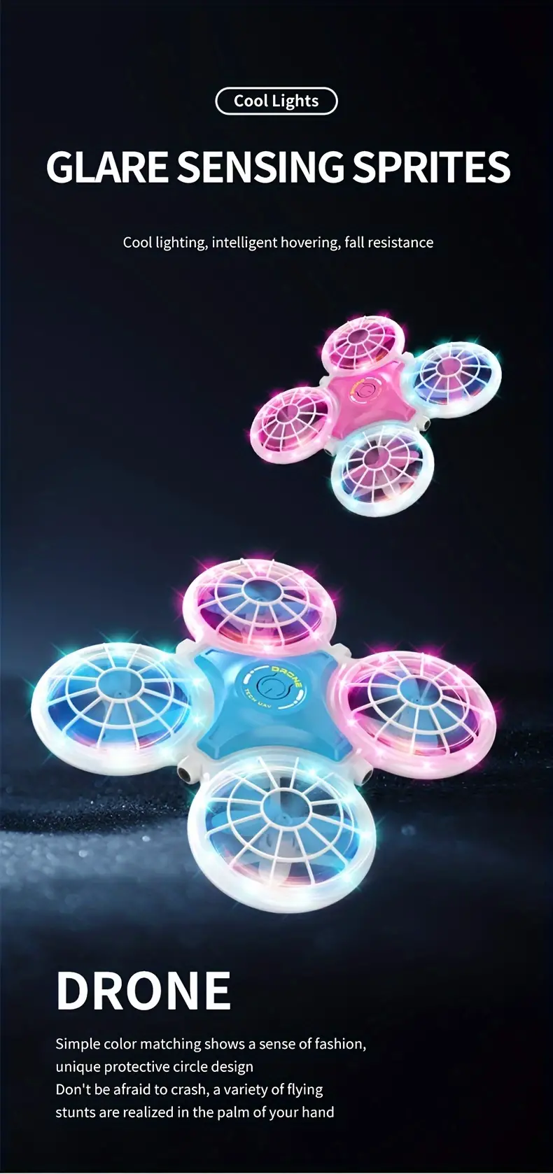 ec803 drone with colorful lights cool one key return optical flow stabilization indoor and outdoor inexpensive rc remote control drone christmas halloween thanksgiving new years gifts details 0