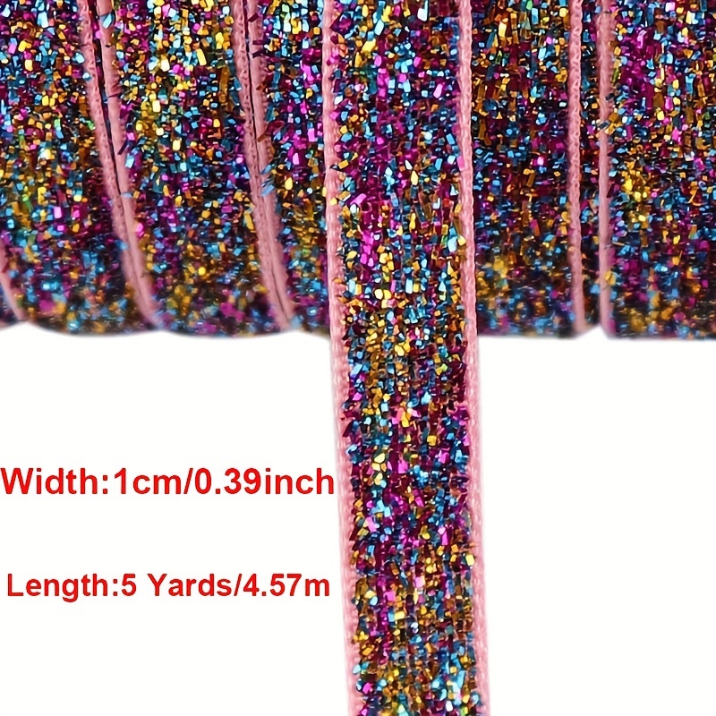 5 Yards Metallic Glitter Ribbon Lace Ribbon Sparkly Velvet - Temu