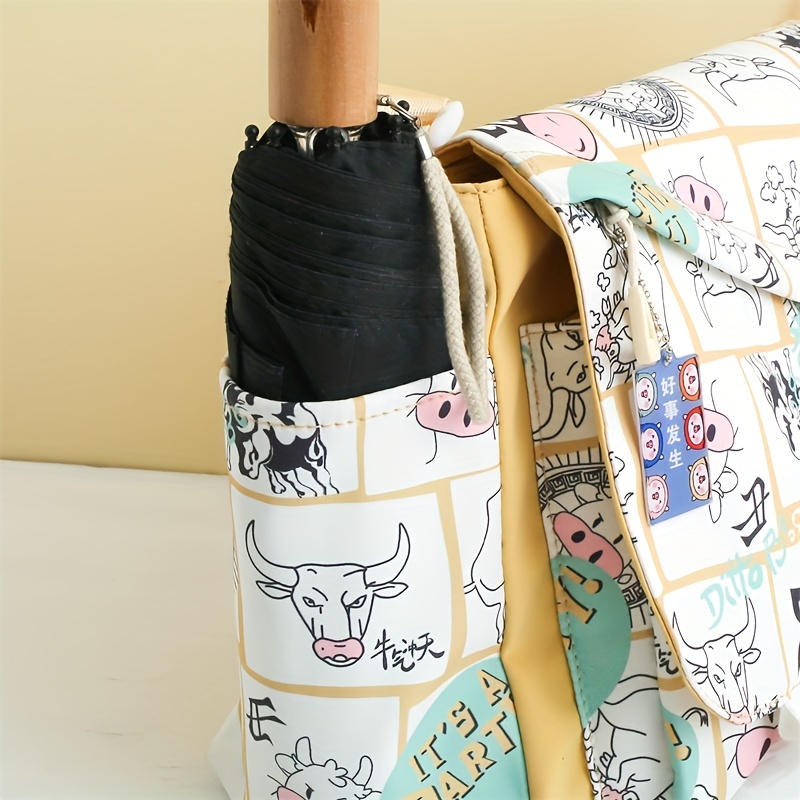 Mini Cartoon Animal Pattern Fashion Flap Shoulder Bag With Pendant