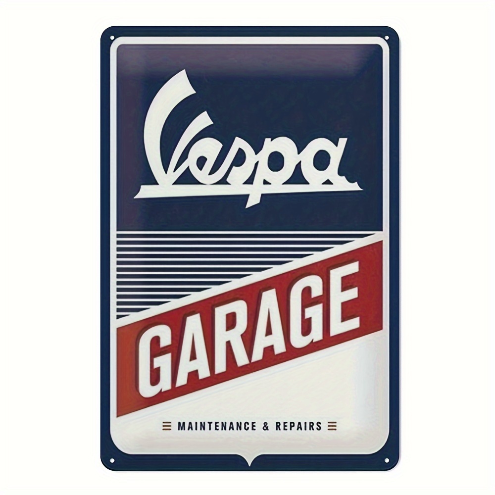 Aluminium Vespa Metal Sign Vespa Garage Maintenance Repairs - Temu