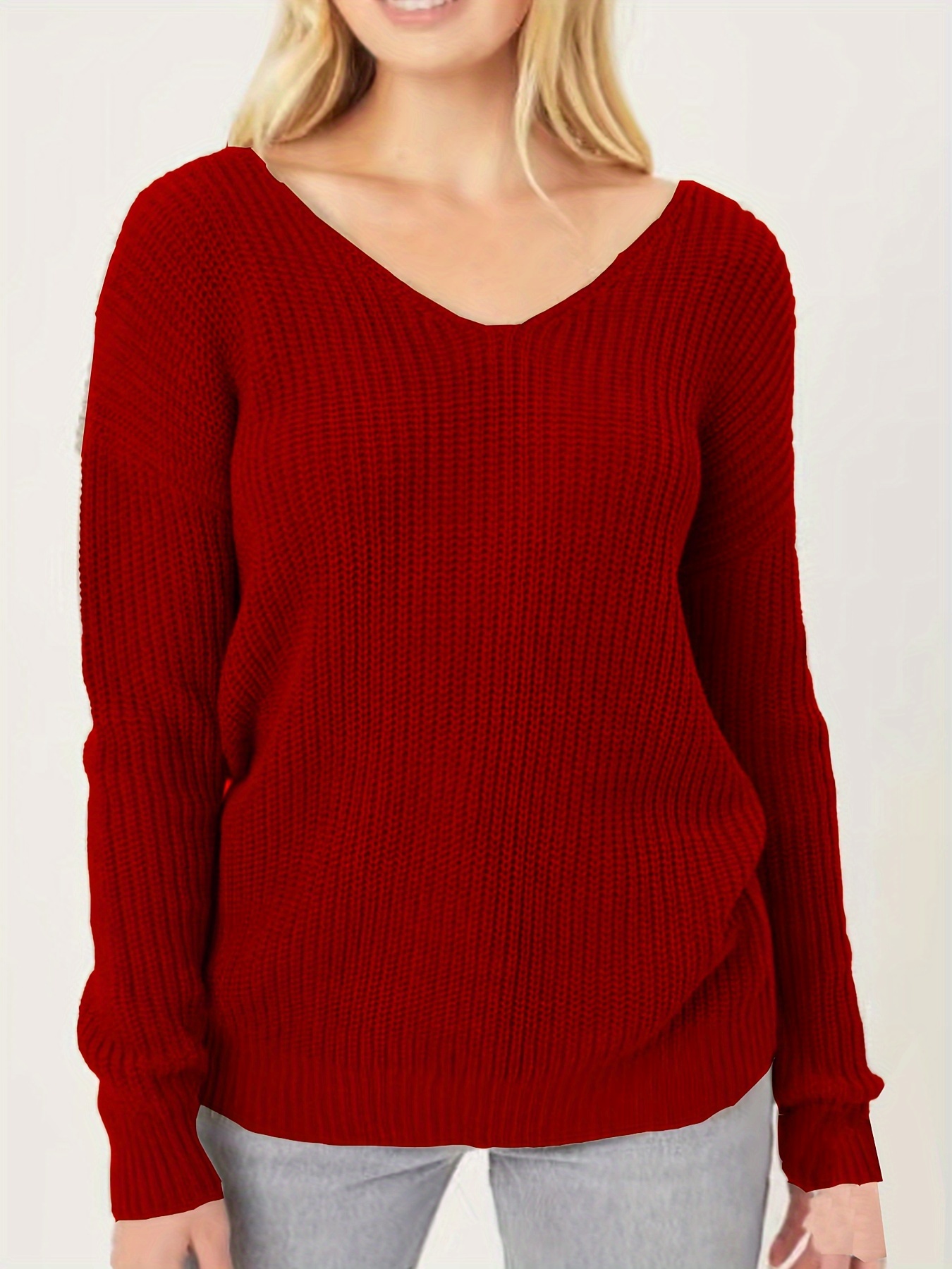 Twist back outlet pullover sweater