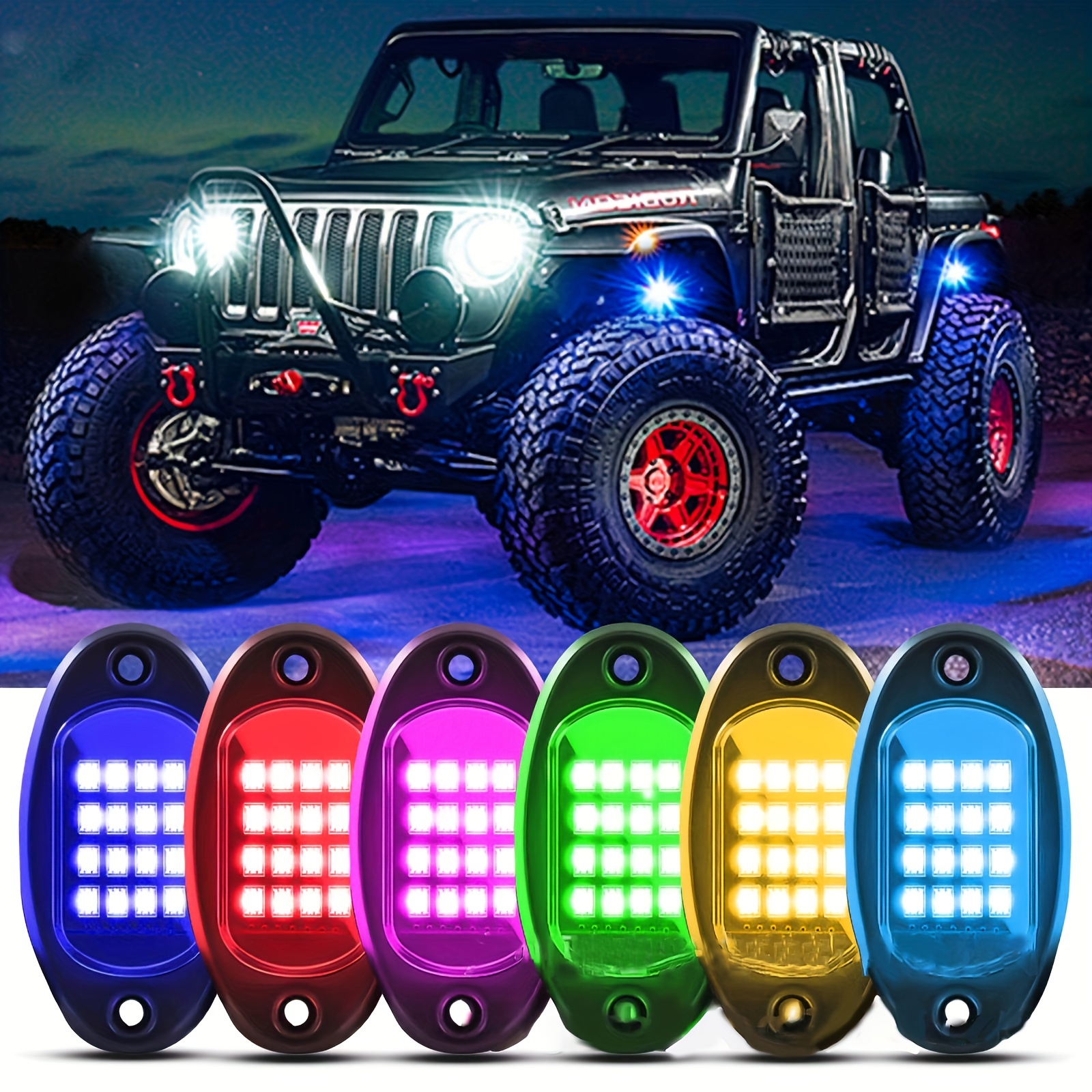 1 Car Undergolw Light Rgb Led Rock Lamp App Control - Temu