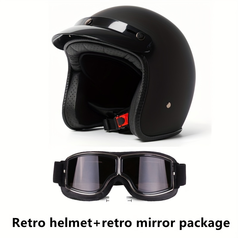 Medio casco de motocicleta para hombre, casco de motocicleta de cara  abierta, casco de motocicleta para hombres adultos y mujeres para scooter  con