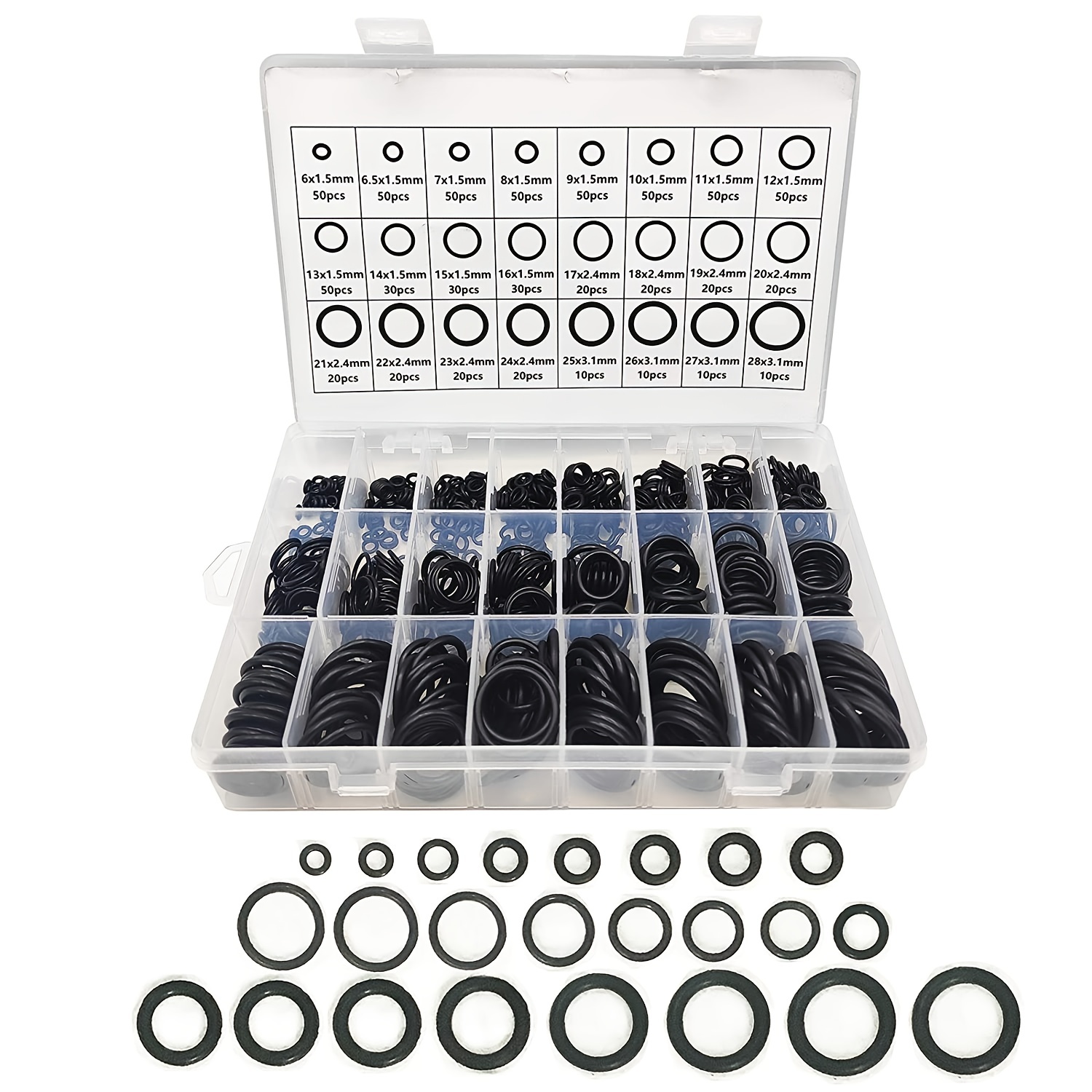 Botasea 419 PCS Metric O Ring Assortment, 32 Universal Sizes NBR Buna-N  Nitrile Rubber O Ring Kits, O Ring Gasket for Automotive, Plumbing & Faucet  Repair (Blue): : Industrial & Scientific