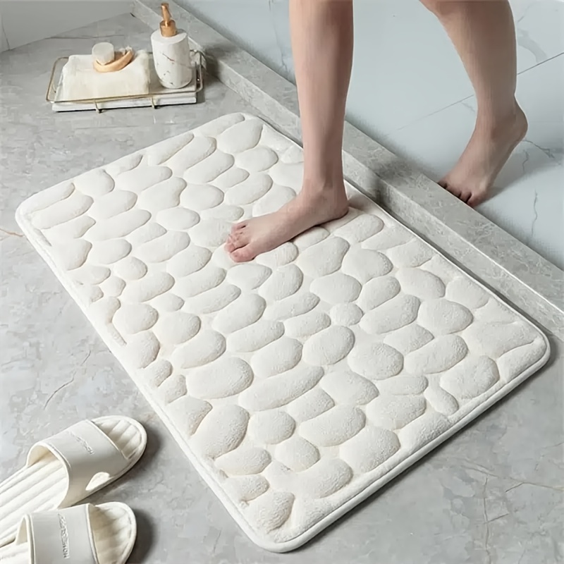 Bathroom Absorbent Floor Mat, Non-slip Quick-drying Anti-dirty Bathroom Mat,  Thickened Door Mat, Coral Fleece Carpet, Household Three-piece Set - Temu