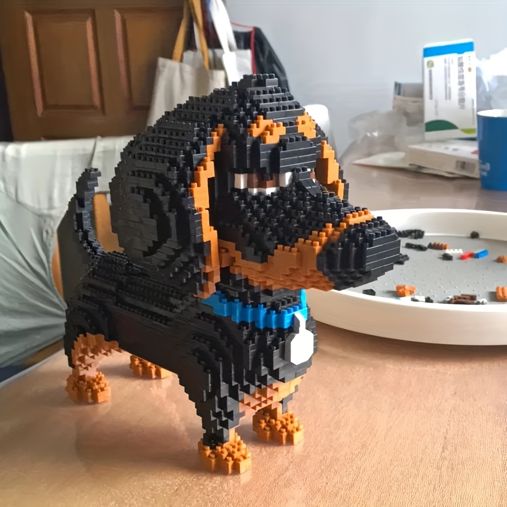 Dachshund Dog 3D Puzzle 2100 pcs Mini Blocks Animal Building Blocks Set -  Your Very Own Mini Pet Companion Mini Block Gift Kit - for Kids and Adults