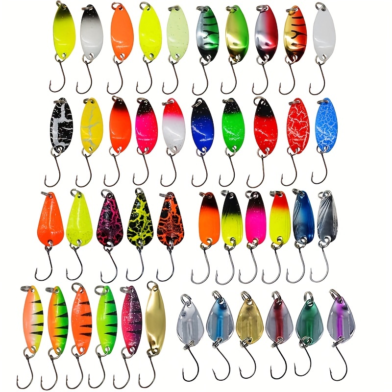 

43pcs Premium Metal Spoon Spinner Fishing Lure Kit Set - Perfect For Bass And Carp Fishing - Includes Sequins Hard Baits And Storage Box - Essential Fishing Tackle Accessories