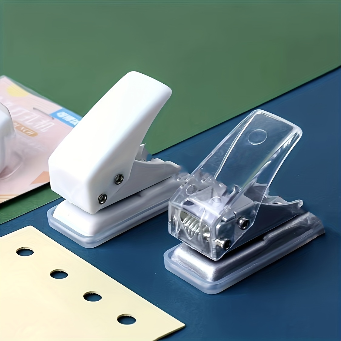 1pc Perforadora De Papel Transparente Portátil Perforadora De Papel De  Anillas Manual Mini Perforadora De Papel DIY Simple