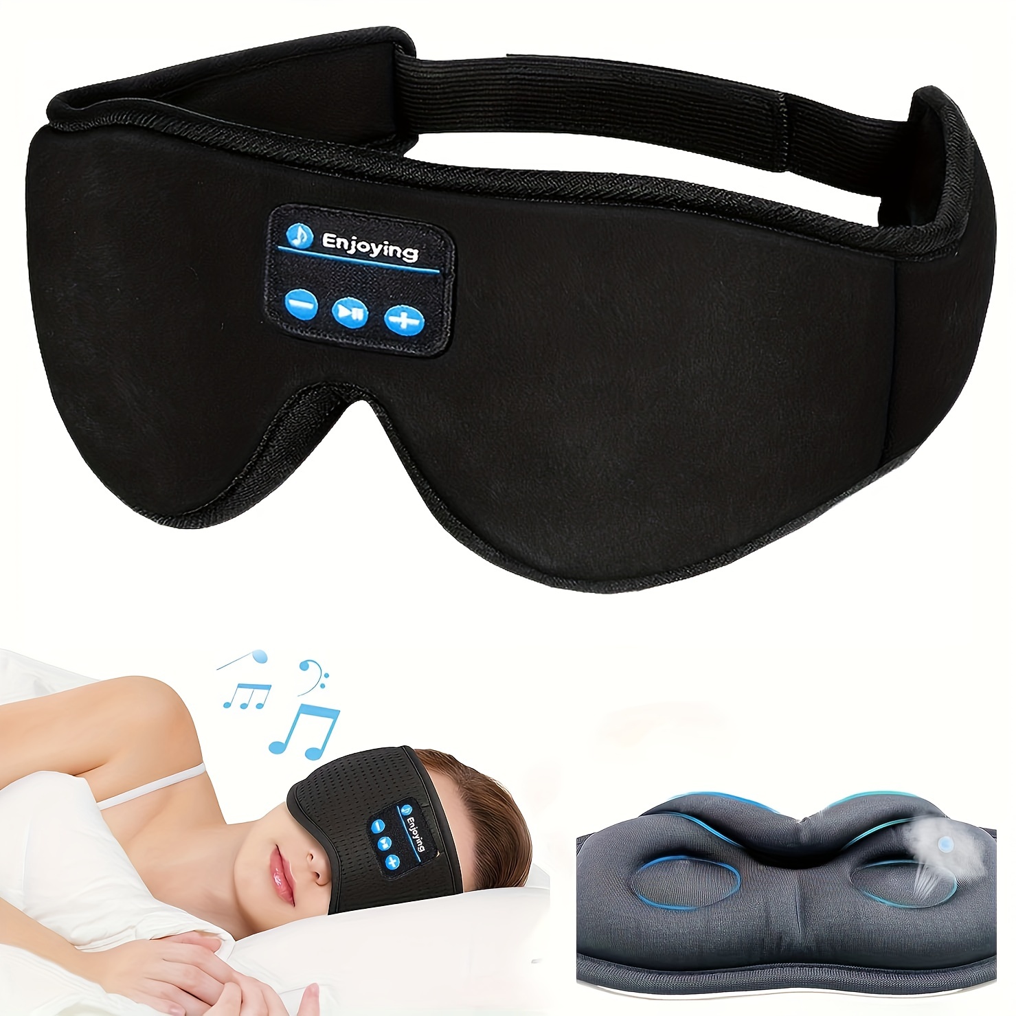 Comprar Auriculares para dormir, transpirables, Bluetooth 5,2, diadema 3D,  auriculares inalámbricos para dormir, música, antifaz, auriculares para  dormir de lado